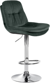 Barhocker Laurel Samt chrom - dunkelgr�n