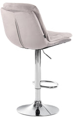 Barhocker Laurel Samt chrom - grau