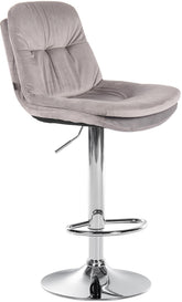 Barhocker Laurel Samt chrom - grau