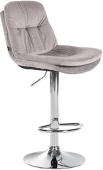 Barhocker Laurel Samt chrom - grau