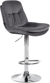 Barhocker Laurel Samt chrom - dunkelgrau