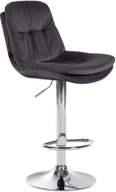 Barhocker Laurel Samt chrom - schwarz