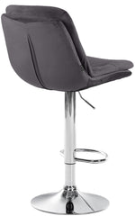 Barhocker Laurel Samt chrom - schwarz