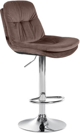 Barhocker Laurel Samt chrom - braun