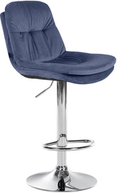 Barhocker Laurel Samt chrom - blau