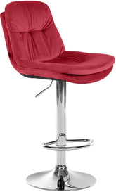 Barhocker Laurel Samt chrom - rot