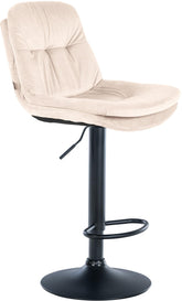 Barhocker Laurel Samt schwarz - creme