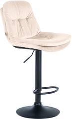 Barhocker Laurel Samt schwarz - creme