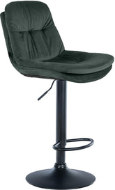 Barhocker Laurel Samt schwarz - dunkelgr�n