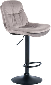 Barhocker Laurel Samt schwarz - grau