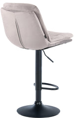 Barhocker Laurel Samt schwarz - grau