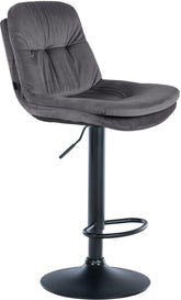 Barhocker Laurel Samt schwarz - dunkelgrau
