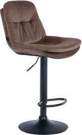 Barhocker Laurel Samt schwarz - braun