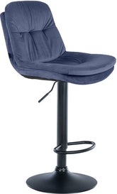 Barhocker Laurel Samt schwarz - blau
