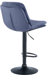 Barhocker Laurel Samt schwarz - blau