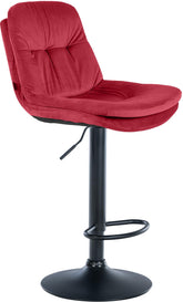 Barhocker Laurel Samt schwarz - rot