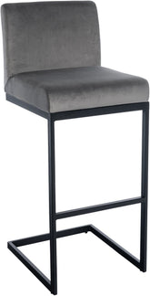 Barhocker Hopewell Samt B - grau