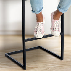 Barhocker Hopewell Samt B - schwarz