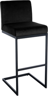 Barhocker Hopewell Samt B - schwarz