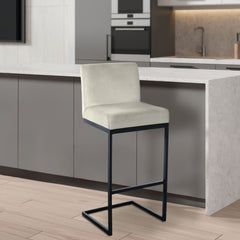 Barhocker Hopewell Samt B - creme