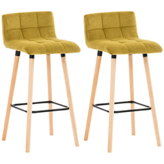 2er Set Barhocker Lincoln Samt - gelb