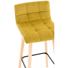 2er Set Barhocker Lincoln Samt - gelb
