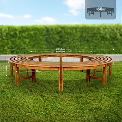 Baumbank Nila 250 cm rund OHNE R�ckenlehne - braun
