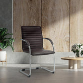2er Set Besucherst�hle Tira Kunstleder - braun