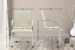 2er Set Besucherst�hle Tira Kunstleder - creme