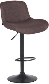 Barhocker Solon Schwarz Stoff - dunkelbraun