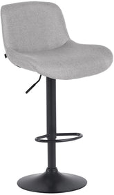 Barhocker Solon Schwarz Stoff - hellgrau