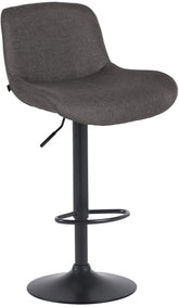 Barhocker Solon Schwarz Stoff - dunkelgrau