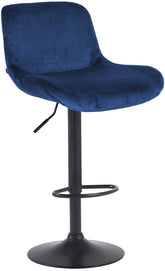 Barhocker Solon Schwarz Samt - blau