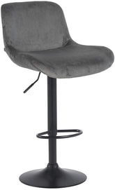 Barhocker Solon Schwarz Samt - dunkelgrau