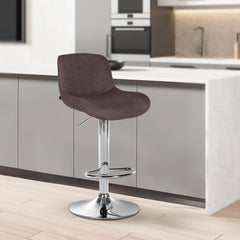 Barhocker Solon Chrom Stoff - dunkelbraun
