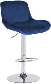 Barhocker Solon Chrom Samt - blau