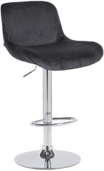 Barhocker Solon Chrom Samt - schwarz