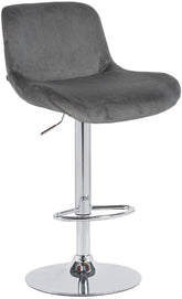 Barhocker Solon Chrom Samt - dunkelgrau
