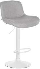 Barhocker Solon Wei� Stoff - hellgrau