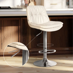 Barhocker Laurel Kunstleder chrom - wei�