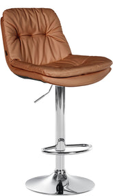 Barhocker Laurel Kunstleder chrom - hellbraun