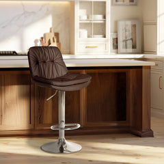 Barhocker Laurel Kunstleder chrom - braun
