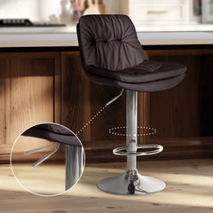 Barhocker Laurel Kunstleder chrom - braun