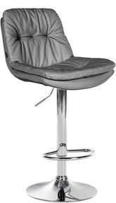 Barhocker Laurel Kunstleder chrom - grau