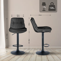 Barhocker Laurel Kunstleder schwarz - schwarz