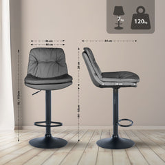 Barhocker Laurel Kunstleder schwarz - grau