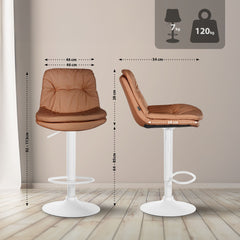 Barhocker Laurel Kunstleder wei� - hellbraun