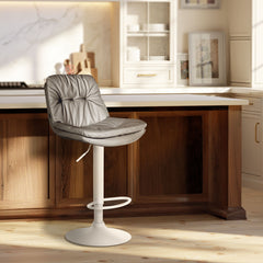 Barhocker Laurel Kunstleder wei� - grau