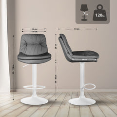 Barhocker Laurel Kunstleder wei� - grau