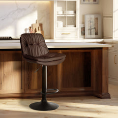 Barhocker Laurel Kunstleder schwarz - braun